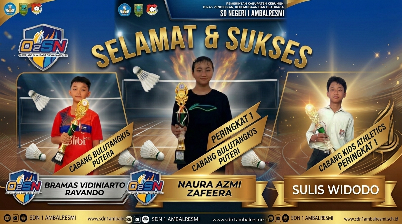 Tidak Hanya Seni, Siswa SD Negeri 1 Ambalresmi Juga Sapu Bersih Gelar Juara 1 di Ajang O2SN!